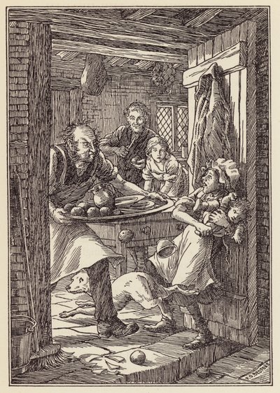 Illustration for The Cricket on the Hearth by Charles Dickens by Francis Donkin Bedford