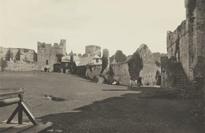 Manorbier Castle Courtyard, Wales by Francis Frith
