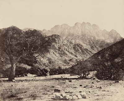 Mount Serbal, from the Wádee Feyrán, Egypt by Francis Frith