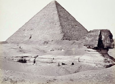 The Great Pyramid, with The Sphinx in the Foreground, El-Geezah by Francis Frith