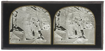 View of the Facade of the Great Rock Temple of Abu Simbel, in Nubia by Francis Frith
