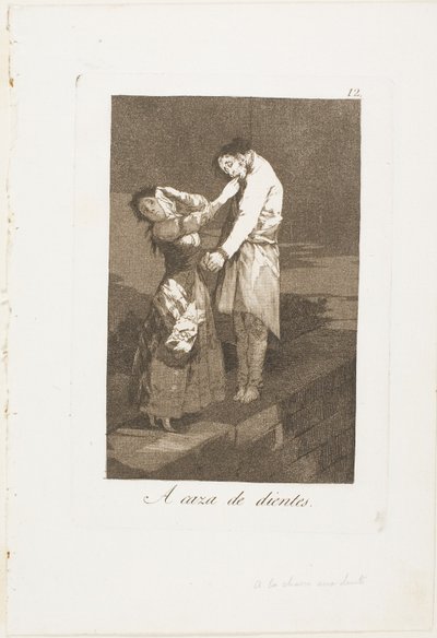Out Hunting for Teeth, Plate Twelve from Los Caprichos by Francisco Jose de Goya y Lucientes