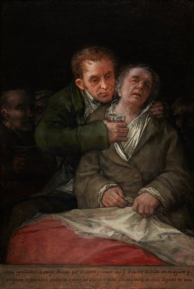 Self-Portrait with Dr. Arrieta by Francisco Jose de Goya y Lucientes