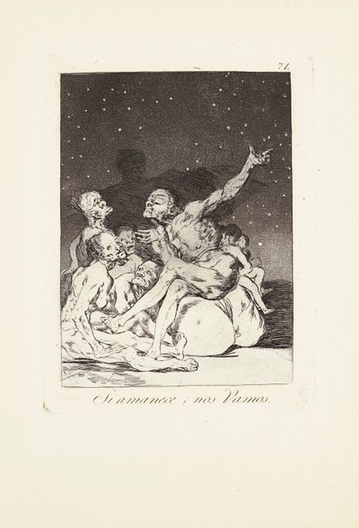 When day breaks we will be off Plate 71 from: Los Caprichos by Francisco Jose de Goya y Lucientes