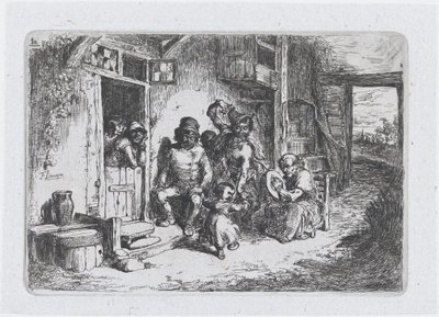 Two Figures Dancing, Another Seated Playing a Drum, from the Series of Customs by Francisco Lameyer Berenguer