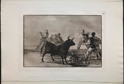 Bullfights: The Rabble Hamstringing the Bull with Lances, Sickles, Banderillas and Other Arms by Francisco de Goya