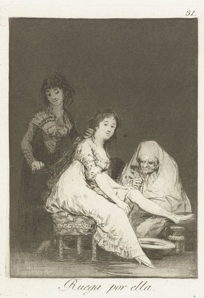 She prays for her by Francisco de Goya