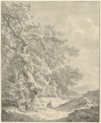 Landscape with Walkers on a Path Along the Forest by Franciscus Andreas Milatz