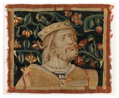 Tapestry Fragment Depicting the Head of a King, Late 15th Century by Franco-Flemish School
