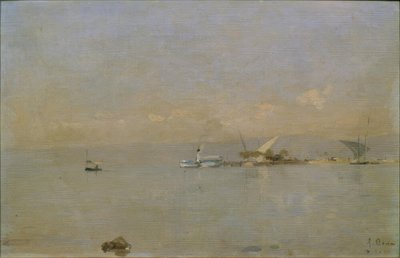 The Port of Ouchy by Francois-Louis-David Bocion