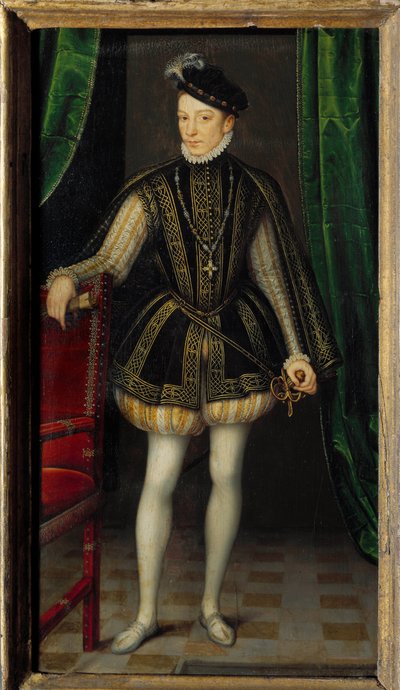 Portrait of Charles IX by Francois (workshop of) Clouet