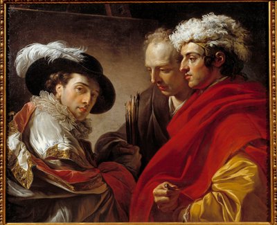 Portrait of Three Men (The Artist, the Architect Pierre Rousseau and an Unknown) by François André Vincent