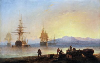 Sisters and Ships in the Mediterranean by Francois Barry