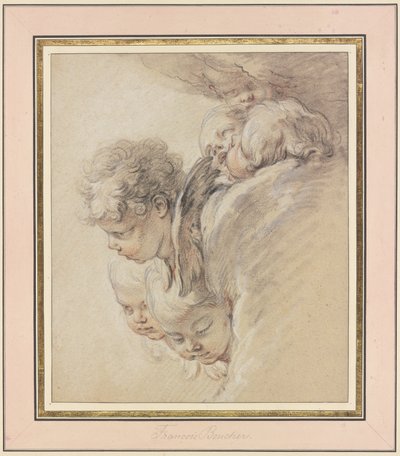 Angel Heads in Clouds (Birth of Christ) by François Boucher
