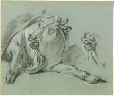 Resting Bull. Study for the Painting "The Rape of Europa" in the Louvre Museum in Paris by François Boucher