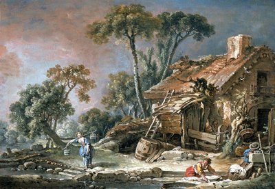 Landscape with Farmhouse by François Boucher