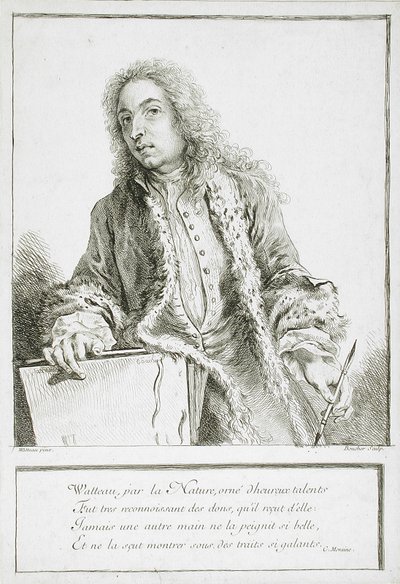 Portrait of Antoine Watteau by François Boucher