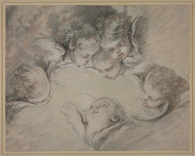 Six Angel Heads in Clouds by François Boucher