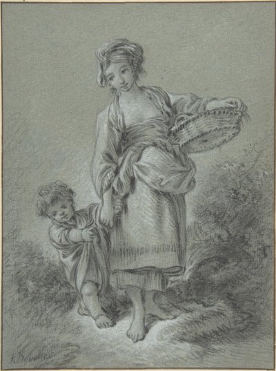 Woman and Boy by François Boucher