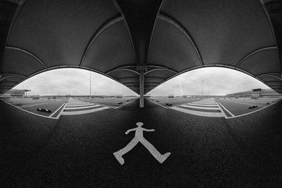 Monochrome Parking Perspective by Francois Casanova