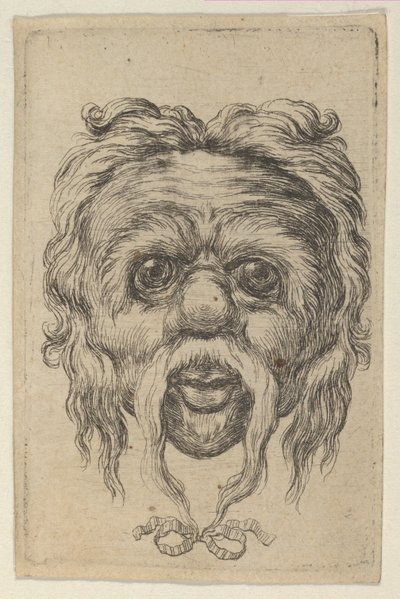 Mask with a Long Mustache Tied with a Ribbon Beneath the Chin, from Divers Masques by Francois Chauveau