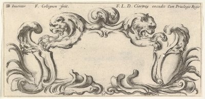 Plate 10: A Cartouche with the Heads of Two Lions in Profile by Francois Collignon