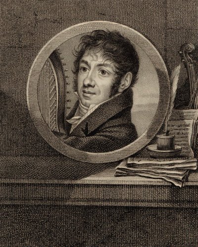 Portrait of the Harpist and Composer Jean-Aimé Vernier, c. 1800 by Francois Dumont