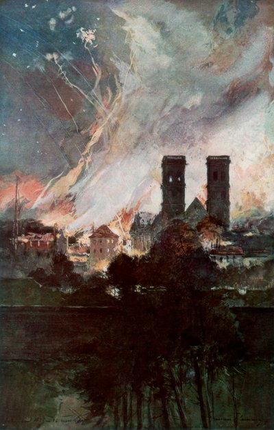 Bombardment of Verdun with Incendiary Shells, France, 25-26 March 1916 by Francois Flameng