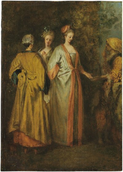 The Fortune Teller by Francois Louis Joseph (attr. to) Watteau