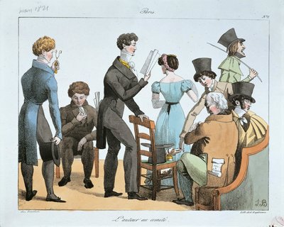 Man of letters at committee, by F.N. Martinet, engraving by Francois Nicolas Martinet