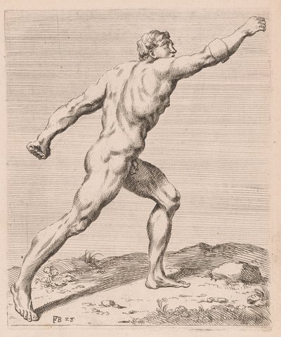 The Borghese Gladiator, side view, turned to right (plate 28) by Francois Perrier