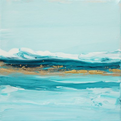 Aqua Gold Waves by Françoise Wattré