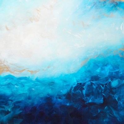Deep Blue Abstraction by Françoise Wattré