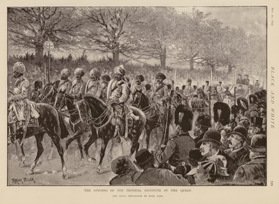 Queen Victoria and the procession passing through Hyde Park to open the Imperial Institute by Frank (after) Feller
