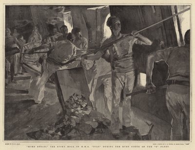 More Steam, the Stoke Hole of HMS Nile during the Rush South of the B Fleet by Frank Craig