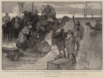 On the March to Abu Hamed, Loading up Camels at Dawn by Frank Craig