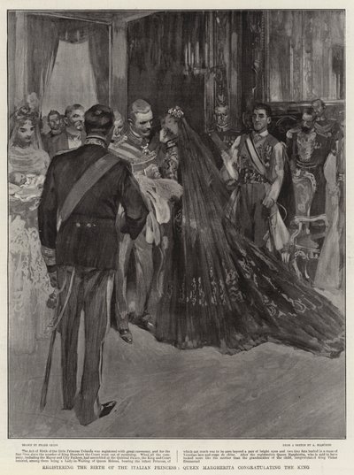 Registering the Birth of the Italian Princess, Queen Margherita Congratulating the King by Frank Craig