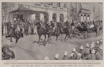 The Arrival of the New Viceroy at Calcutta, the Procession passing the Old Court House by Frank Craig