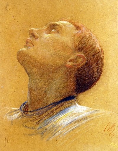 Study of an Upturned Head by Frank Dicksee