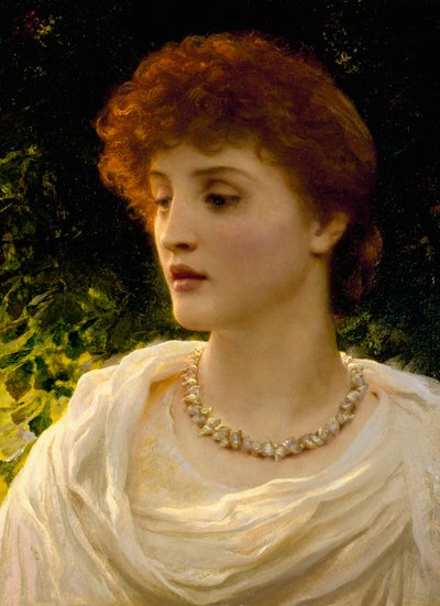 "Sylvia" Portrait of a Young Victorian English Woman. Painting by Frank Dicksee (1853-1928) Private Collection by Frank Dicksee