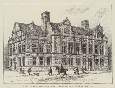 New Public Offices, West Hartlepool, opened 1 May by Frank Watkins