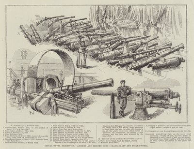 Royal Naval Exhibition, Ancient and Modern Guns, Crank-Shaft and Boiler-Shell by Frank Watkins