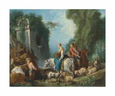 Pastoral at the Fountain by François Boucher