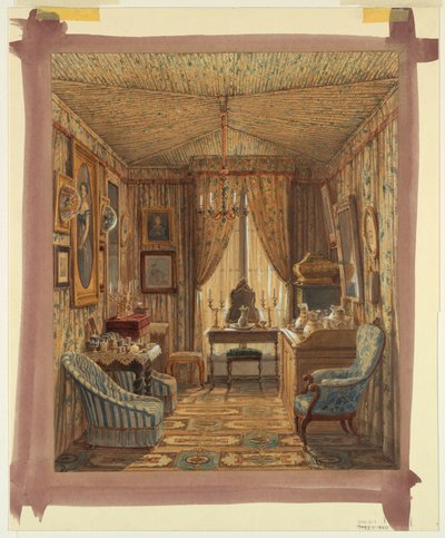 Interior of a Dressing Room with Tented Ceiling, 1848 by Francois Etienne Villeret