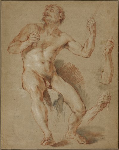 Hercules Seated, Study for Hercules and Omphale by François Le Moyne