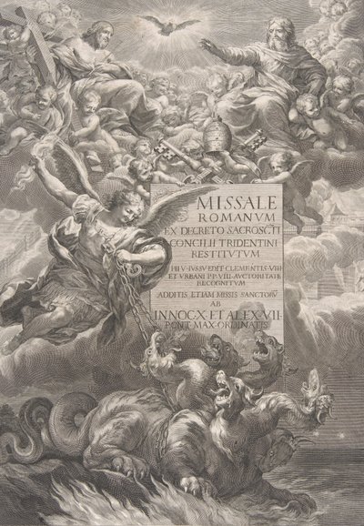 The Holy Trinity with Saint Michael Vanquishing a Six-Headed Dragon, Frontispiece by François Spierre