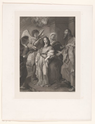 Mary as a Young Woman, Adorned by Angels in the Presence of Joachim and Anna by François de Meersman