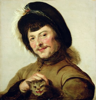 A Young Man with a Cat by Frans Follower of Hals