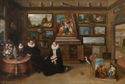 The Kunstkammer with a married couple and their son, First third of 17th century by Frans Francken the Younger