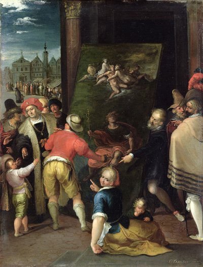 Apelles and the Shoemaker by Frans II the Younger Francken